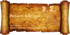 Matern Rózsa névjegykártya