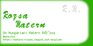 rozsa matern business card